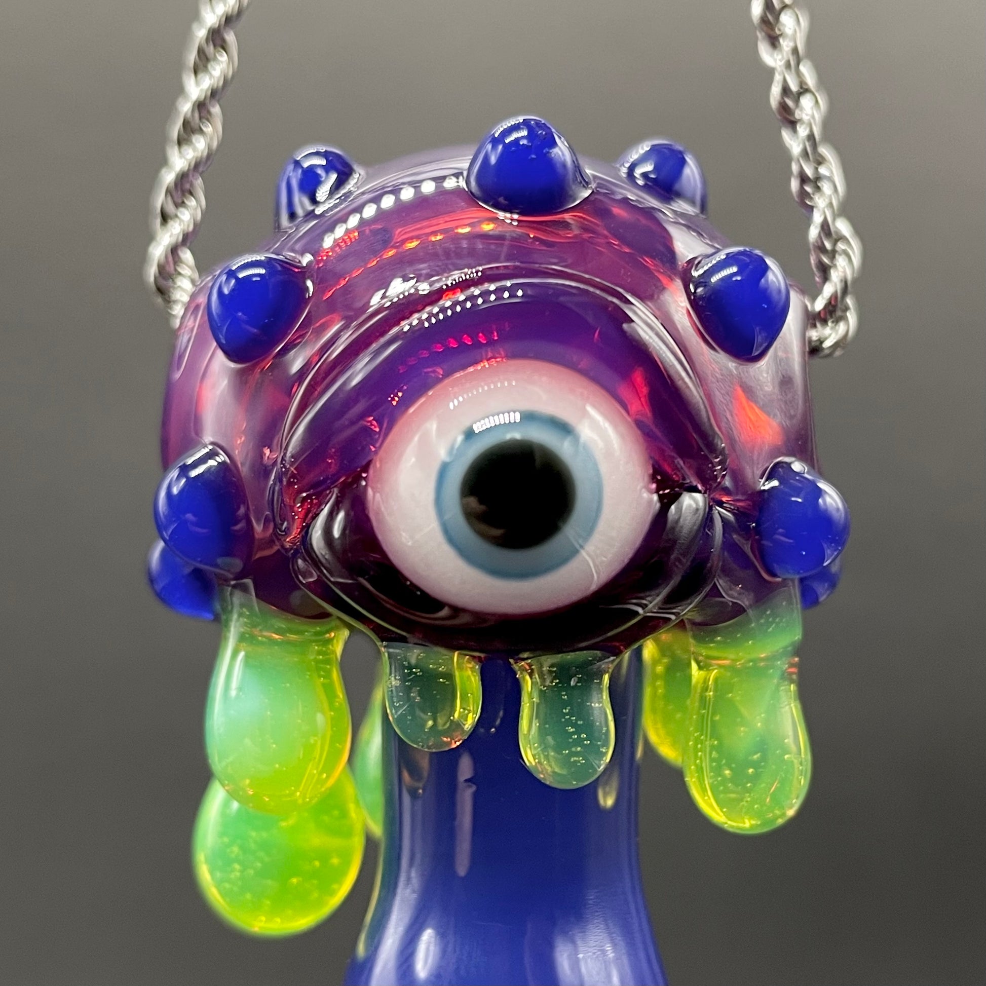 About last night glass mushroom pendant glass art - premium handcrafted piece