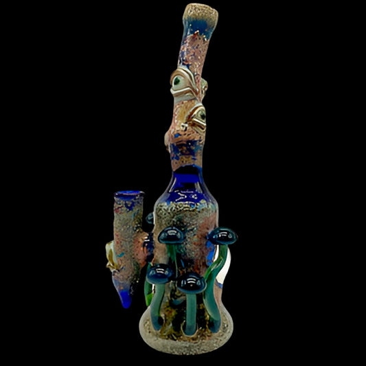 Hand-blown glass 14mm Mushroom Rig by Leviathan Glass