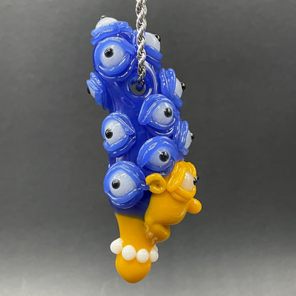 Marge Simpson Mutant Pendant glass art - premium handcrafted piece