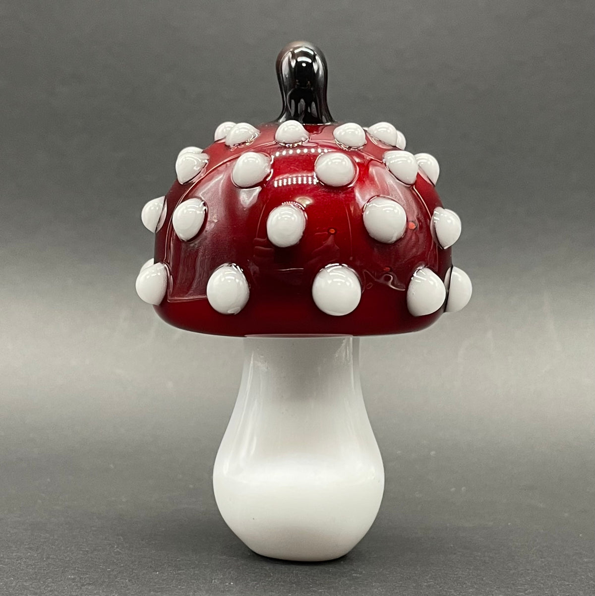 Hand-blown Cyclops mushroom ornament - Leviathan Glass original