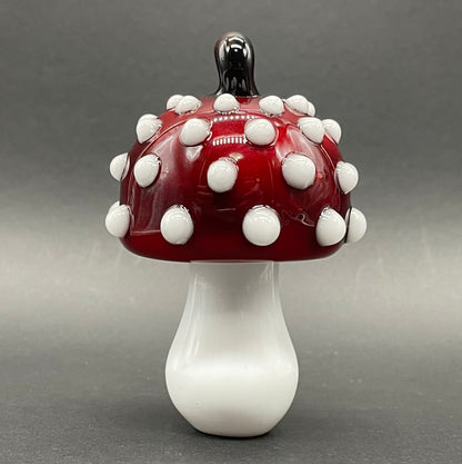 Hand-blown Cyclops mushroom ornament - Leviathan Glass original