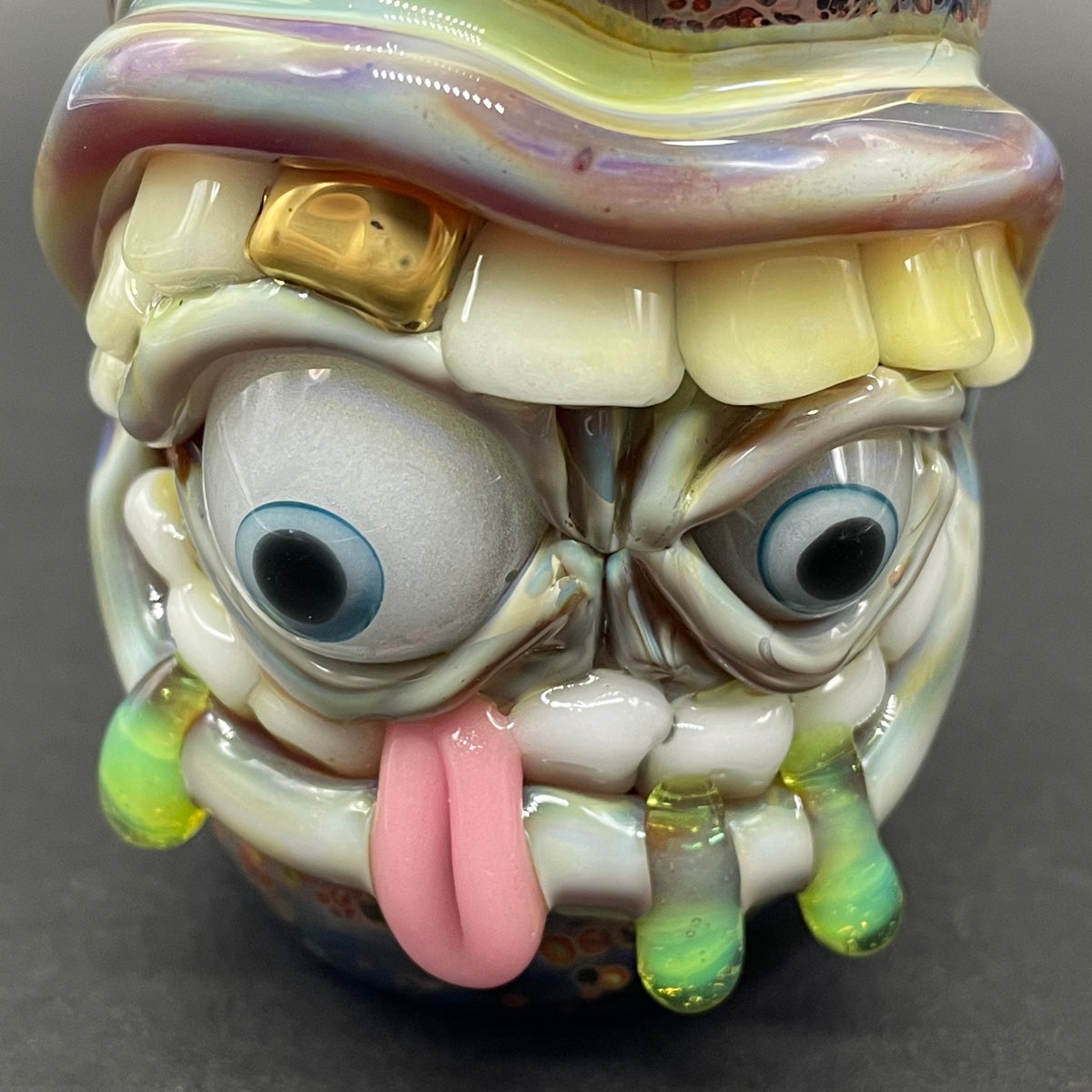Hand-blown Hungry eyes monster shot glass - Leviathan Glass original