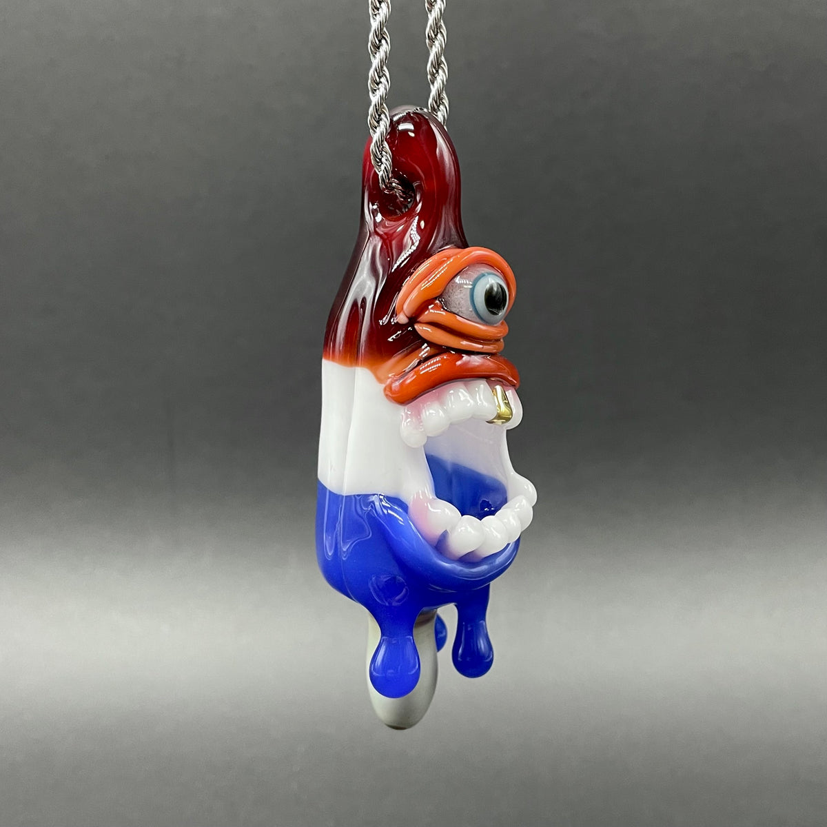 Hand-blown glass Calm like a bomb pop by Leviathan Glass
