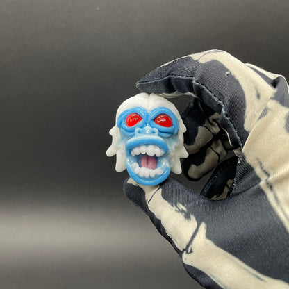 Blown glass yeti pendant