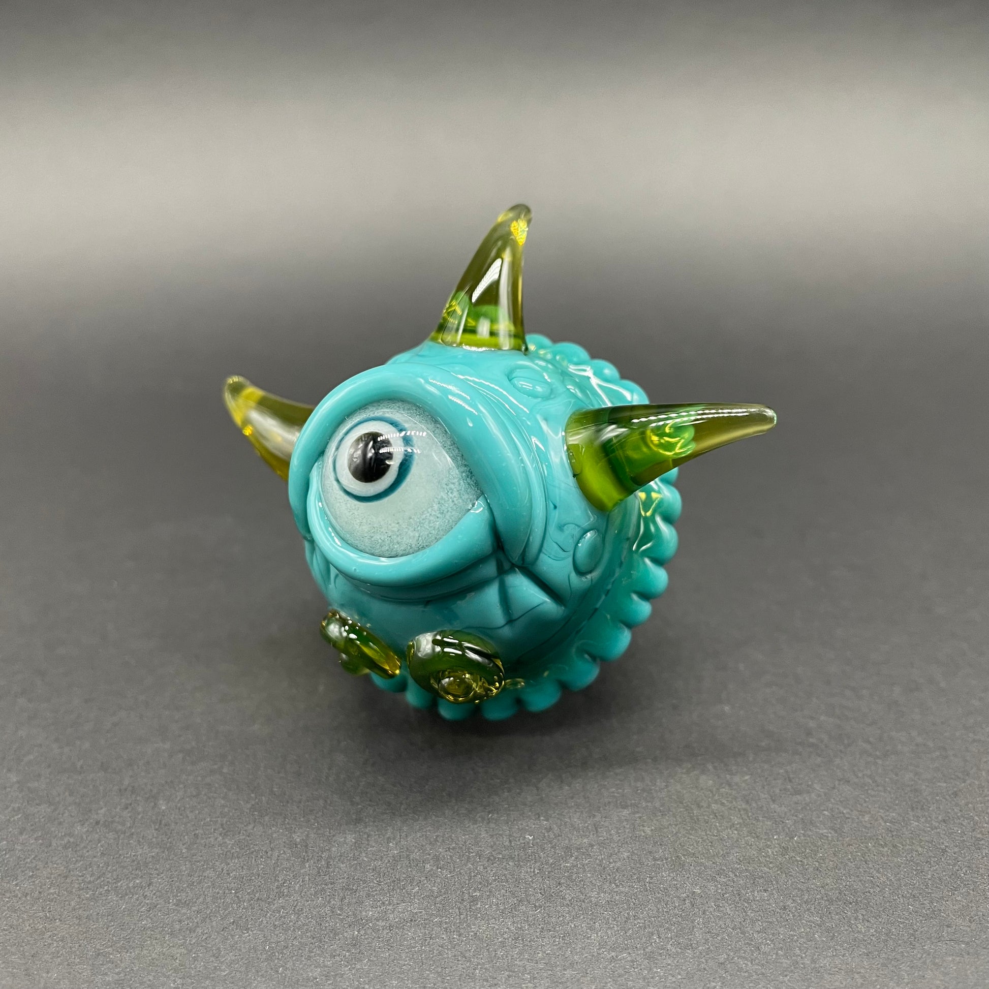 Hand-blown glass Dicroic Cyclops marble by Leviathan Glass