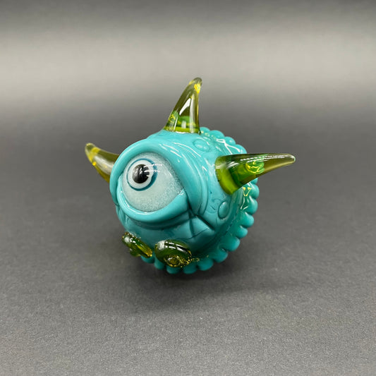 Hand-blown glass Dicroic Cyclops marble by Leviathan Glass