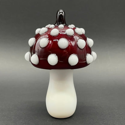 Cyclops mushroom ornament hand blown glass art - Leviathan Glass