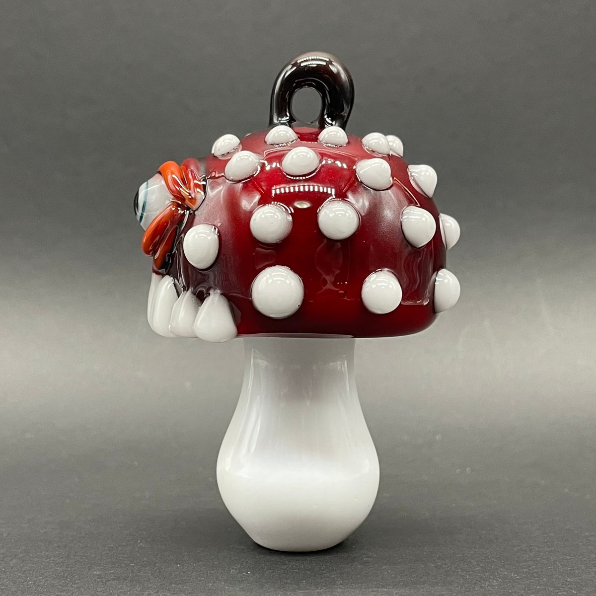 Artisan glass Cyclops mushroom ornament - detailed craftsmanship