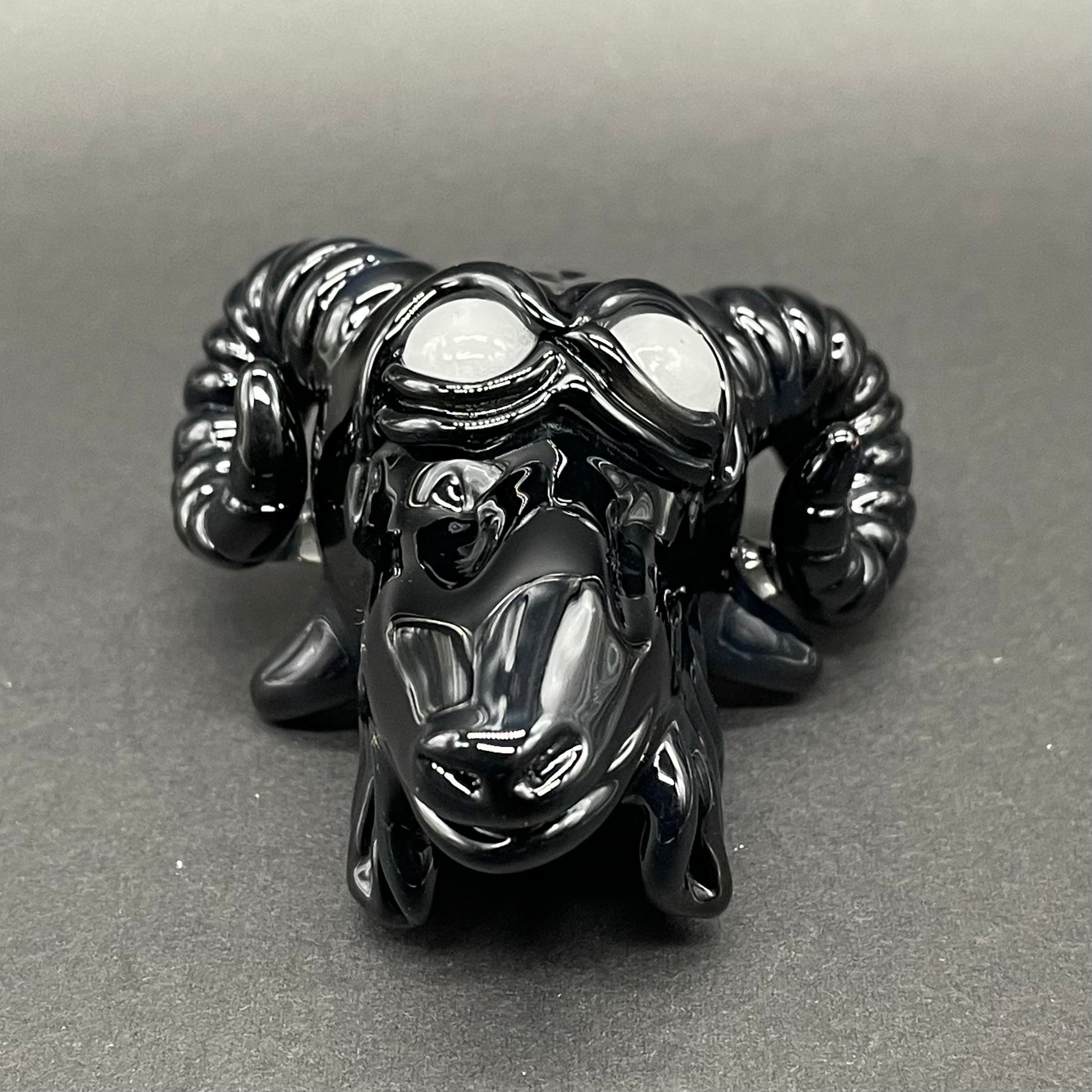 Hand-blown Black Philip pendant - Leviathan Glass original