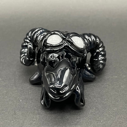 Hand-blown Black Philip pendant - Leviathan Glass original