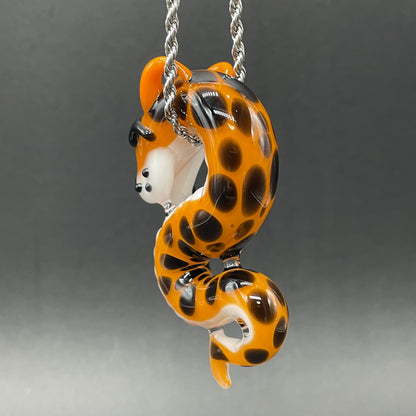 Slithering Chester Cheetah glass pendant