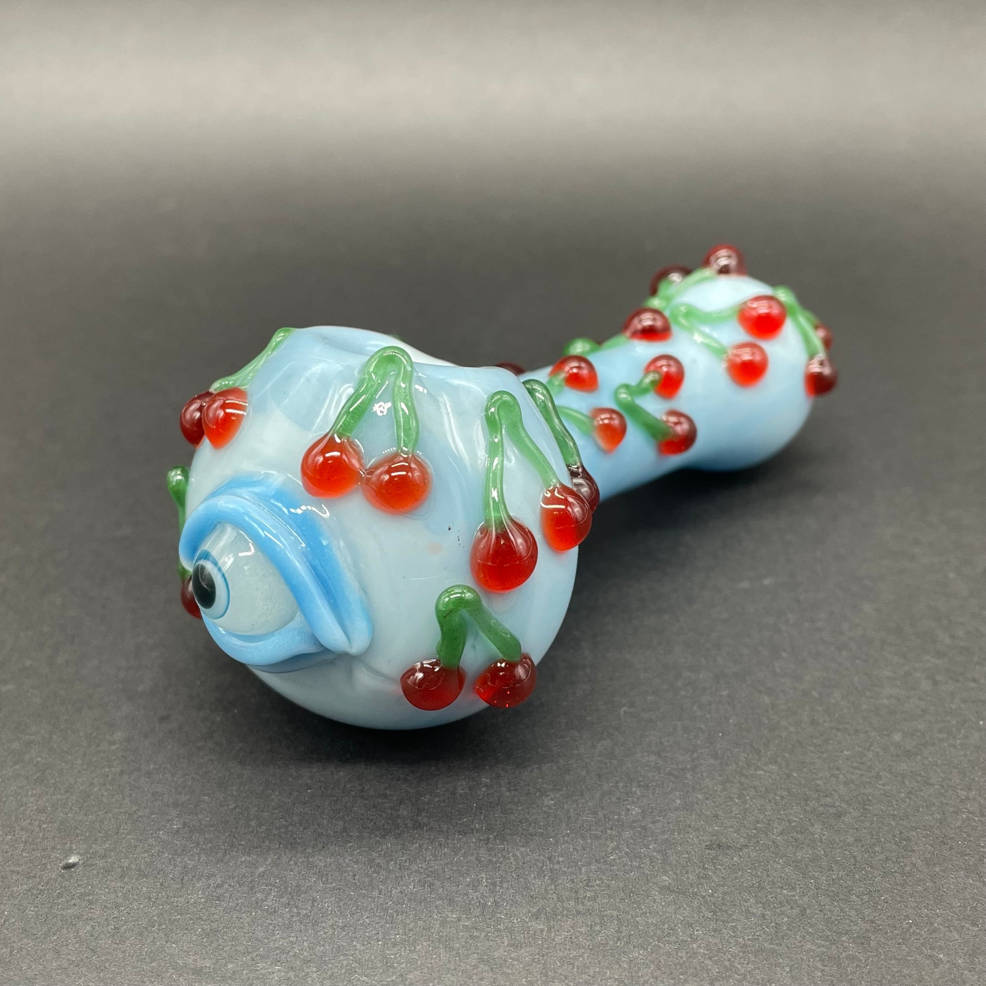 Hand-blown glass Cherry bomb spoon by Leviathan Glass