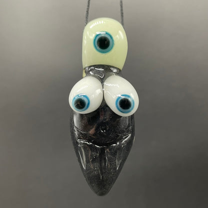 Leviathan Glass Black light reactive fertility pendant - hand-blown art