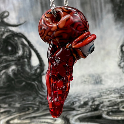 Leviathan Glass Brain pendant - hand-blown art