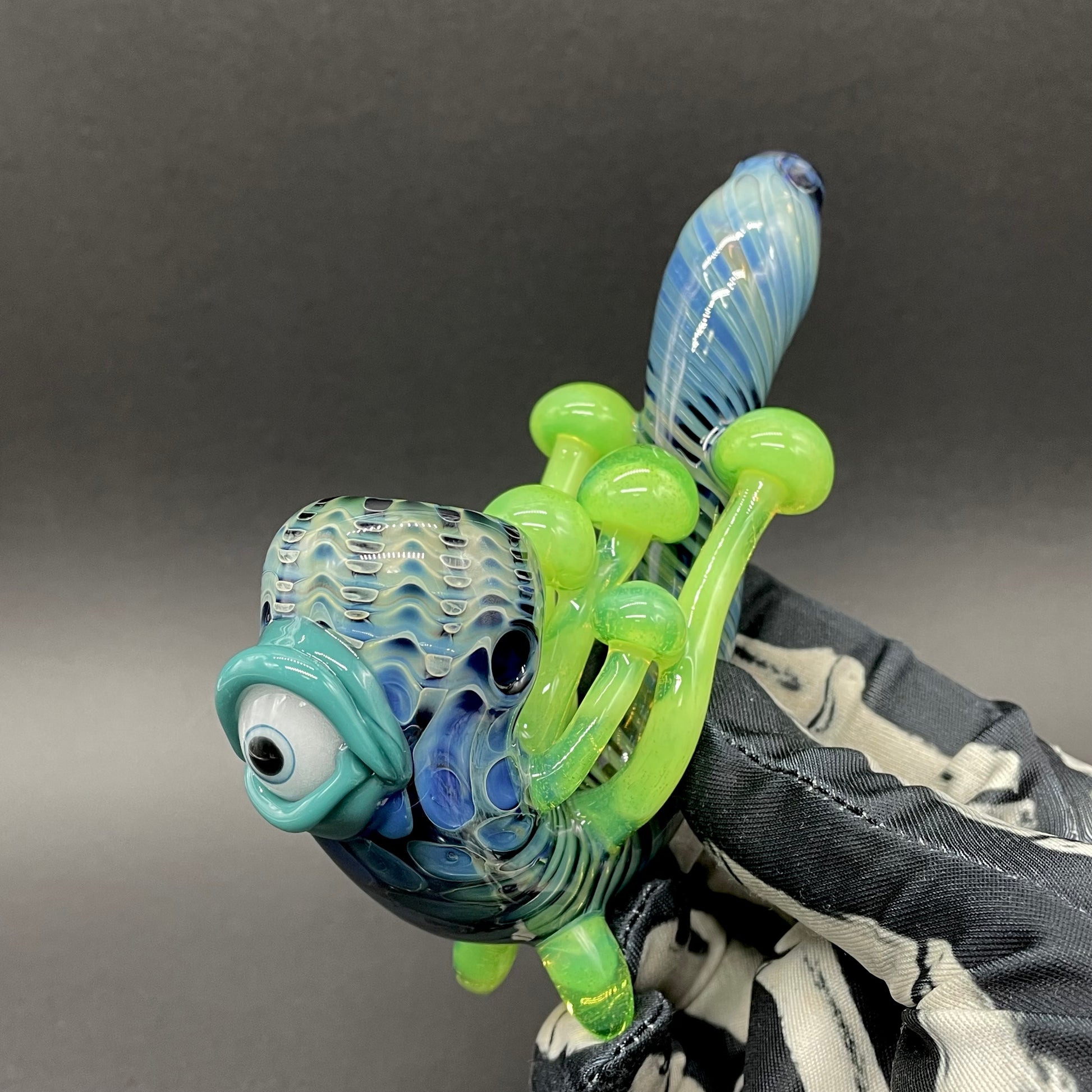 Slime Green Mushroom Sherlock craftsmanship - artisan glass work