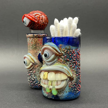 Artisan glass ISO station with brain stopper - detailed craftsmanship
