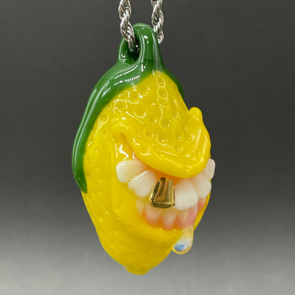 Grinning lemon pendant