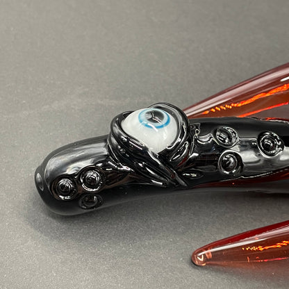 Red tusk Sherlock by Leviathan Glass - artisan detail