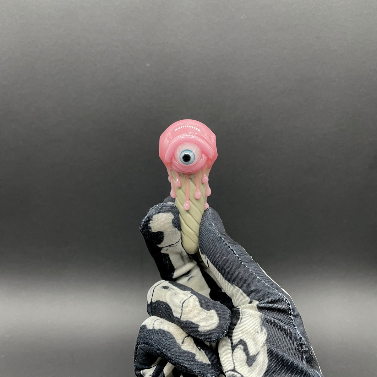 Leviathan Glass Eye scream cone pendant - hand-blown art
