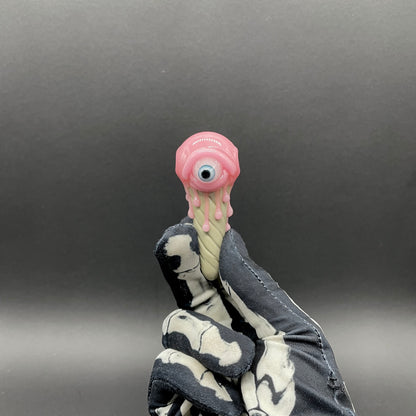 Leviathan Glass Eye scream cone pendant - hand-blown art