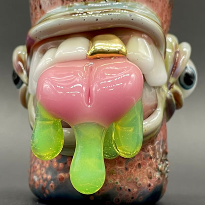 Artisan glass tongue demon shot glass - detailed craftsmanship