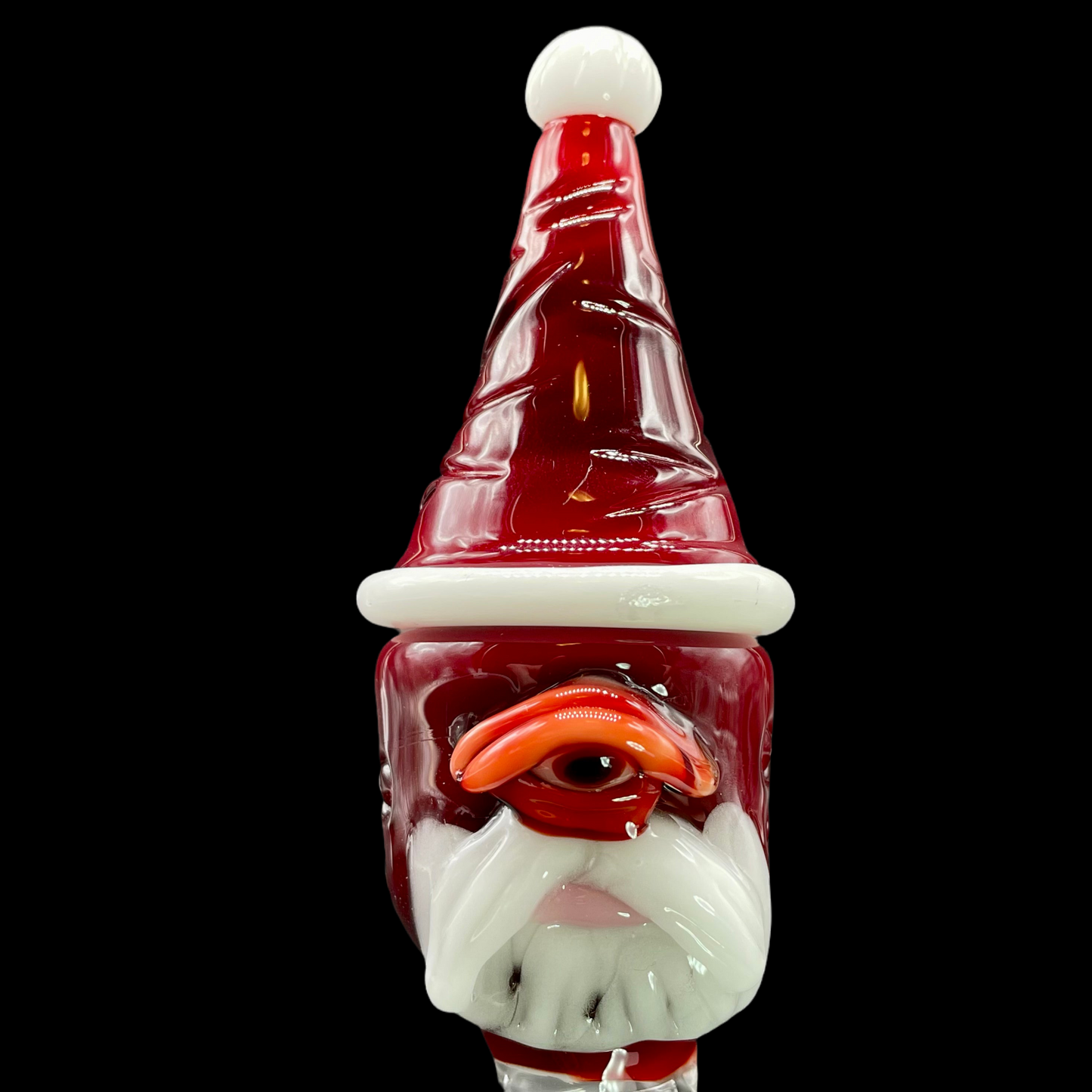 Hand-blown glass 18mm Cyclopean Santa slide by Leviathan Glass