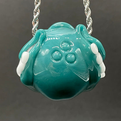 Grinning like a fool glass pendant