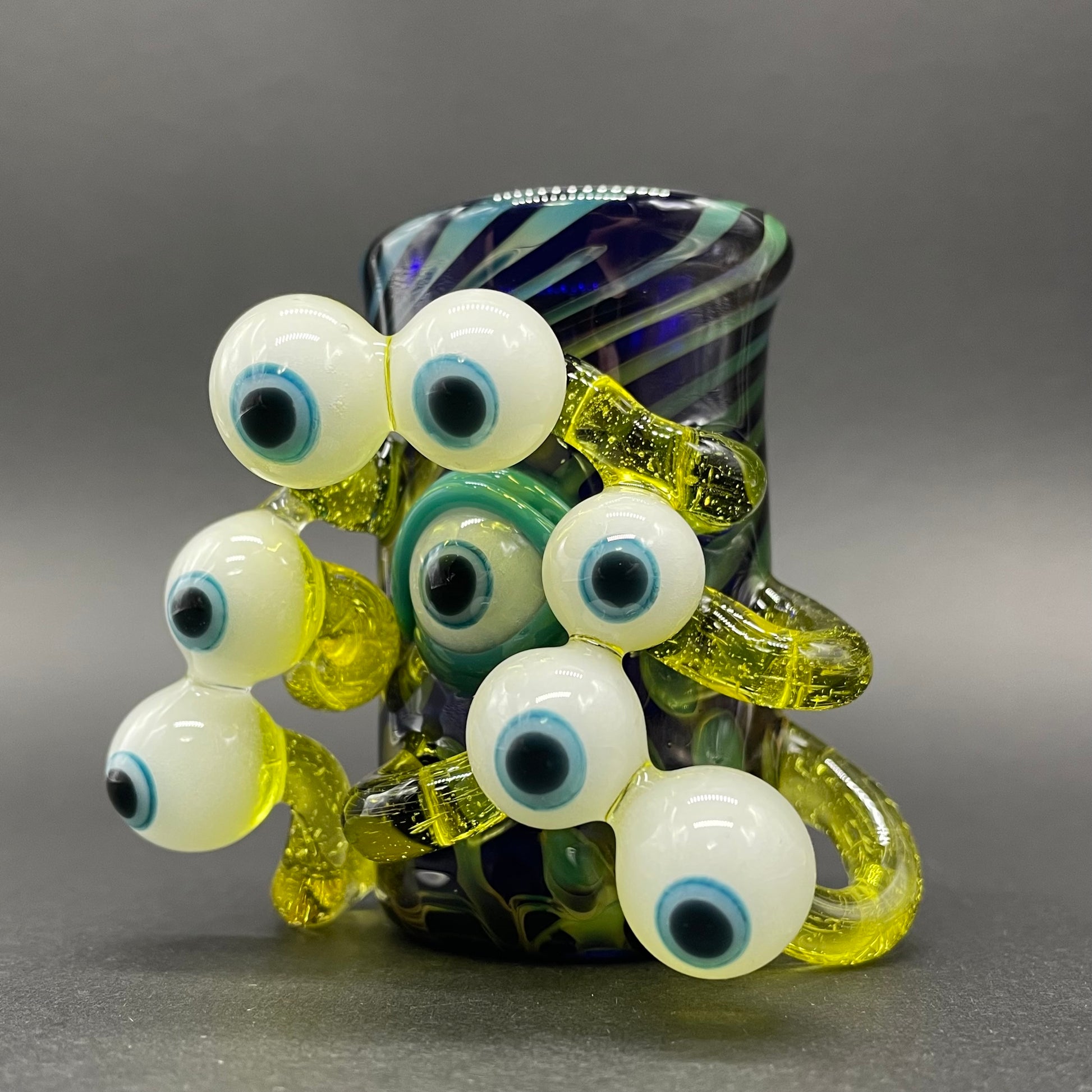 Eye stalk shot glass craftsmanship - artisan glass work