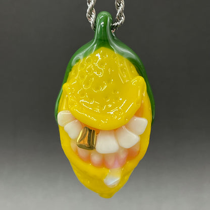Grinning lemon pendant