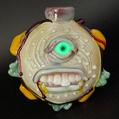 Hand-blown Cheeseburger in paradise ash catch - Leviathan Glass original