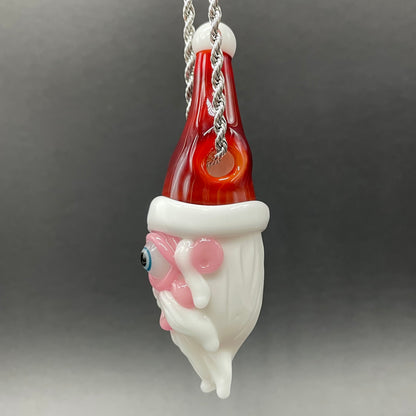 Leviathan Glass Cyclops Santa glass pendant - hand-blown art
