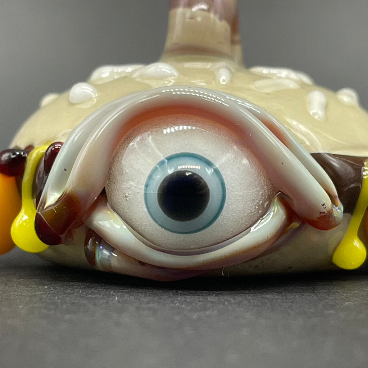 Eye love cheeseburger pendant glass art - premium handcrafted piece