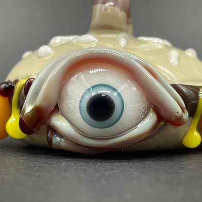 Eye love cheeseburger pendant glass art - premium handcrafted piece