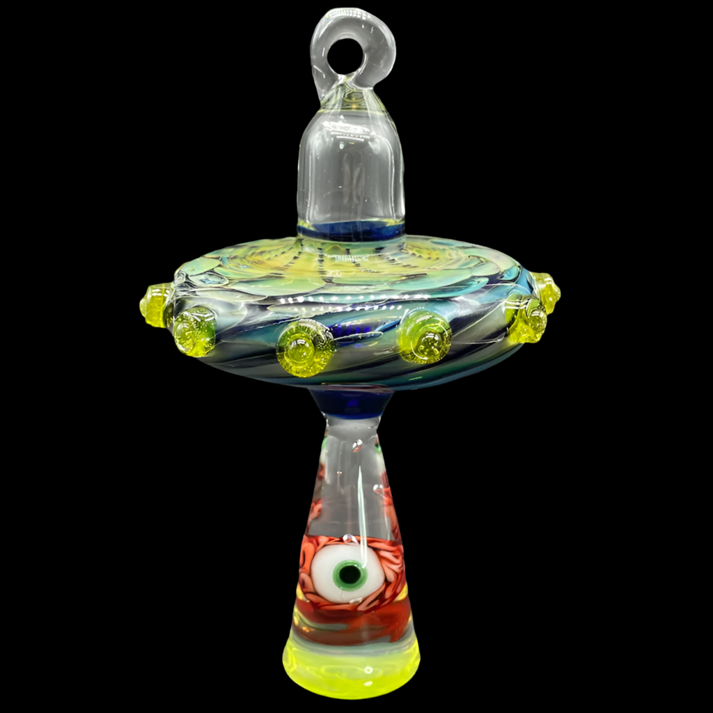 Hand-blown Alien abduction ornament (Brain) - Leviathan Glass original