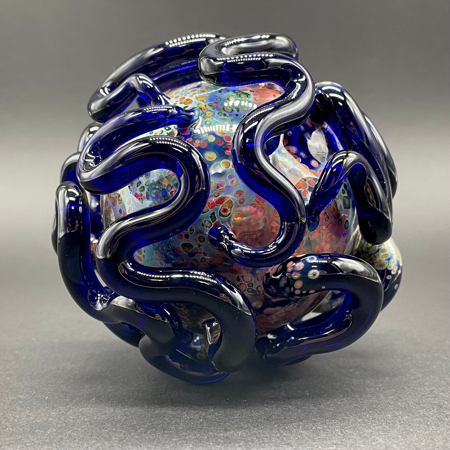 Leviathan Glass Worm Globe ornament - hand-blown art