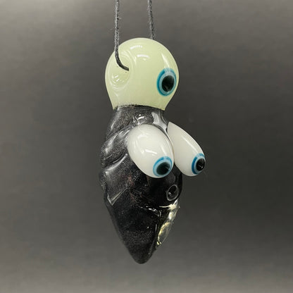Black light reactive fertility pendant craftsmanship - artisan glass work