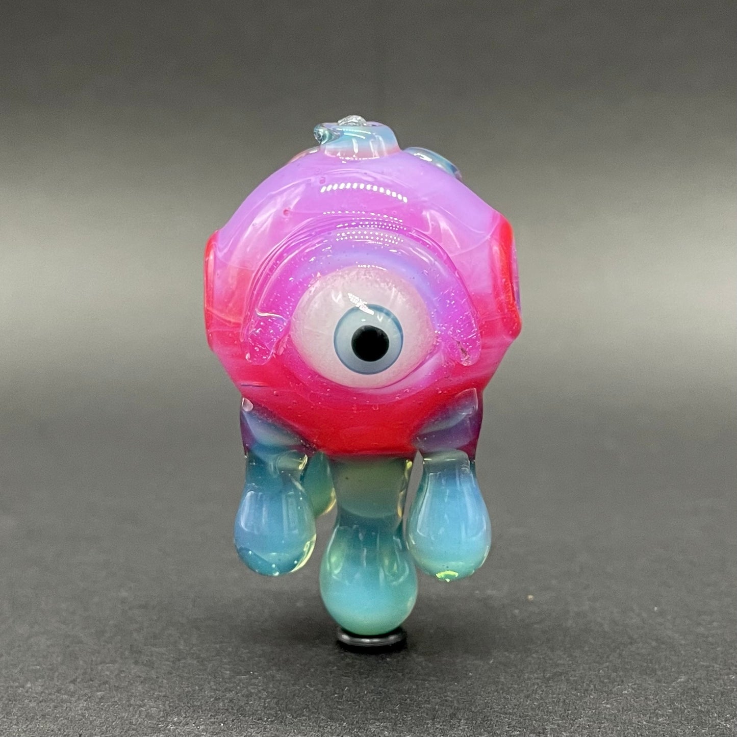 Drippy cyclops glass pendant hand blown glass art - Leviathan Glass