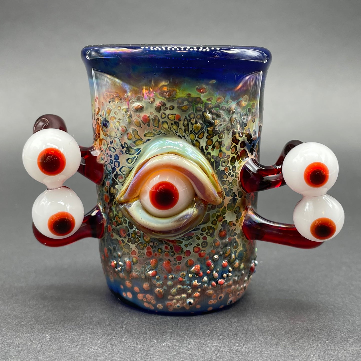 Hand-blown Eyestalker shot glass - Leviathan Glass original