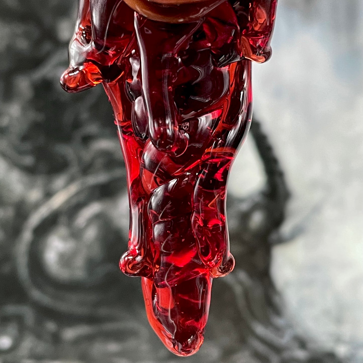 Artisan glass Brain pendant - detailed craftsmanship