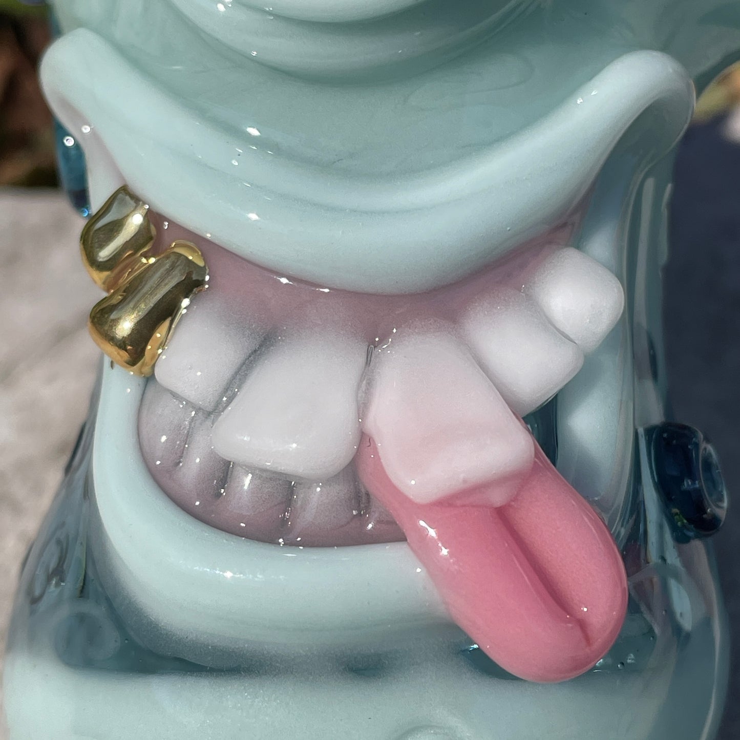 Smiley face bubbler glass art - premium handcrafted piece