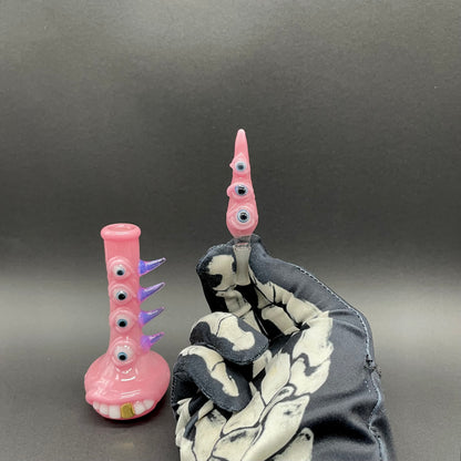 Hand-blown Pink tear Pensieve - Leviathan Glass original