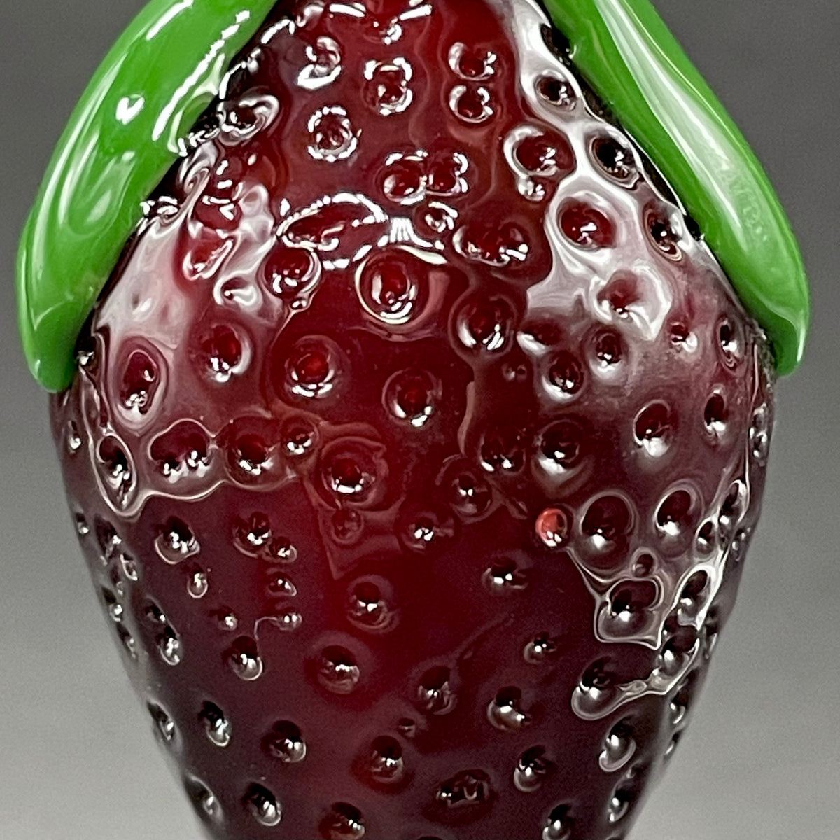 Screaming strawberry glass pendant