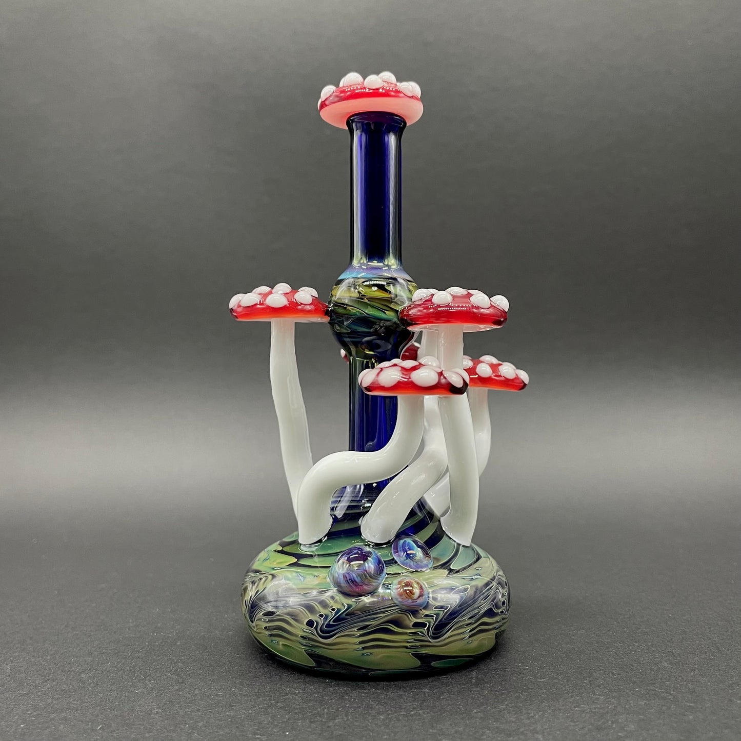 Red cap Mushroom perfume bottle glass art - premium handcrafted piece