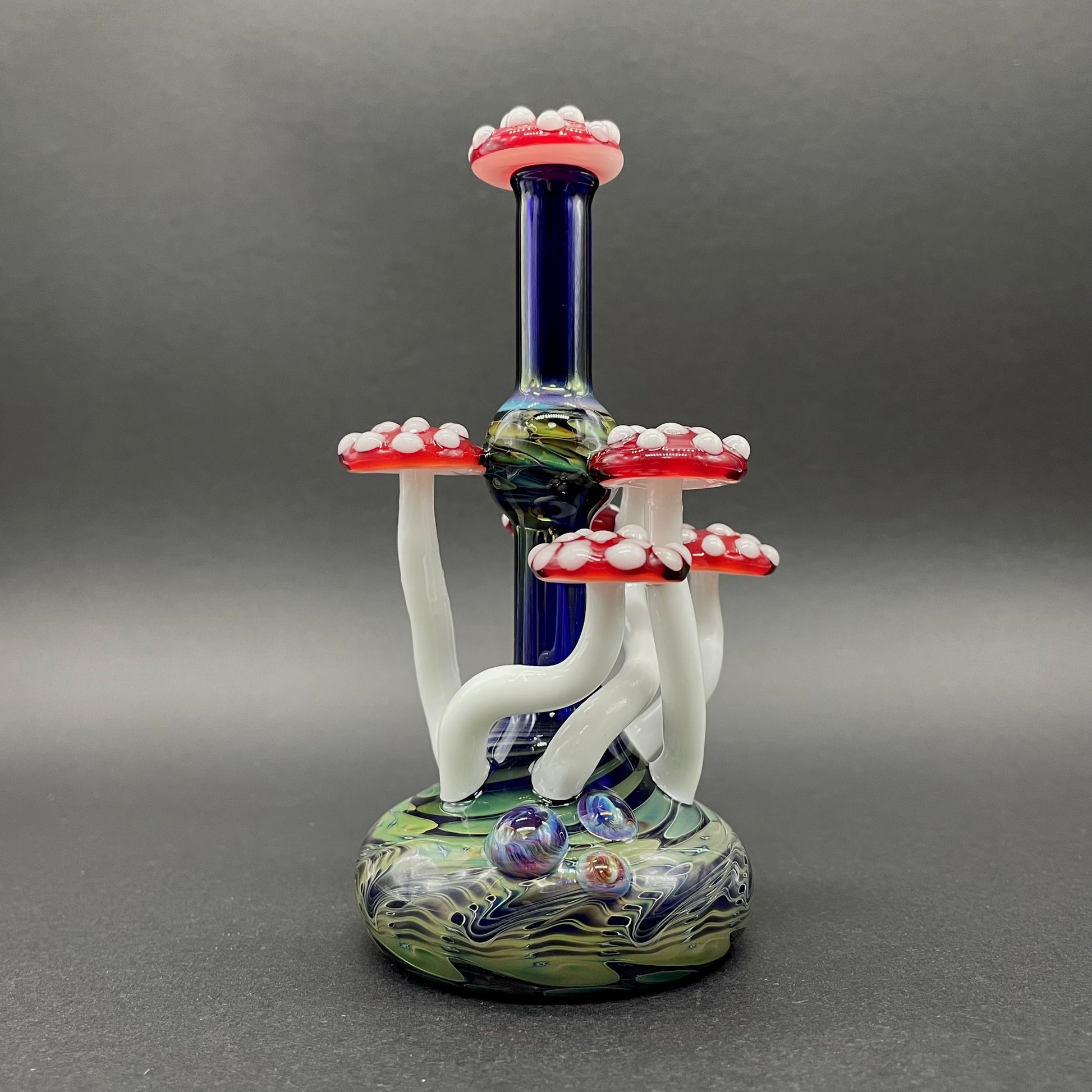 Red cap Mushroom perfume bottle glass art - premium handcrafted piece