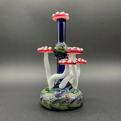 Red cap Mushroom perfume bottle glass art - premium handcrafted piece