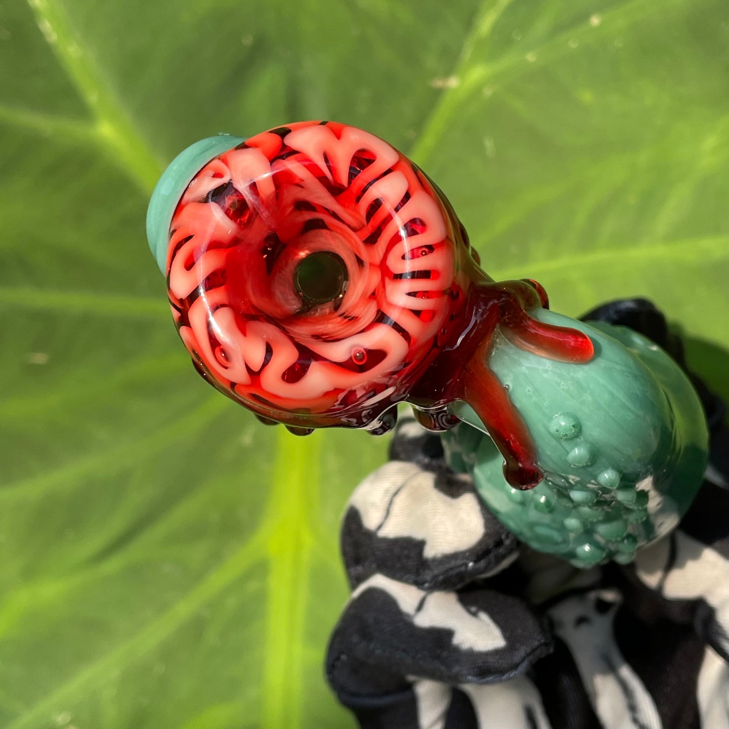 Hand-blown 18mm single hole Brainless bob slide - Leviathan Glass original