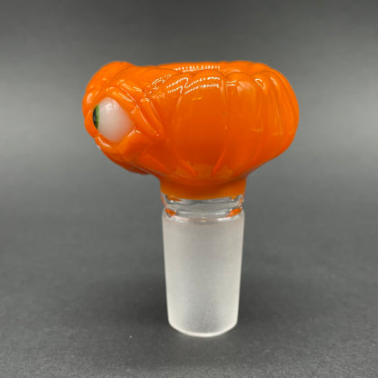 18mm Screaming pumpkin slide by Leviathan Glass - artisan detail