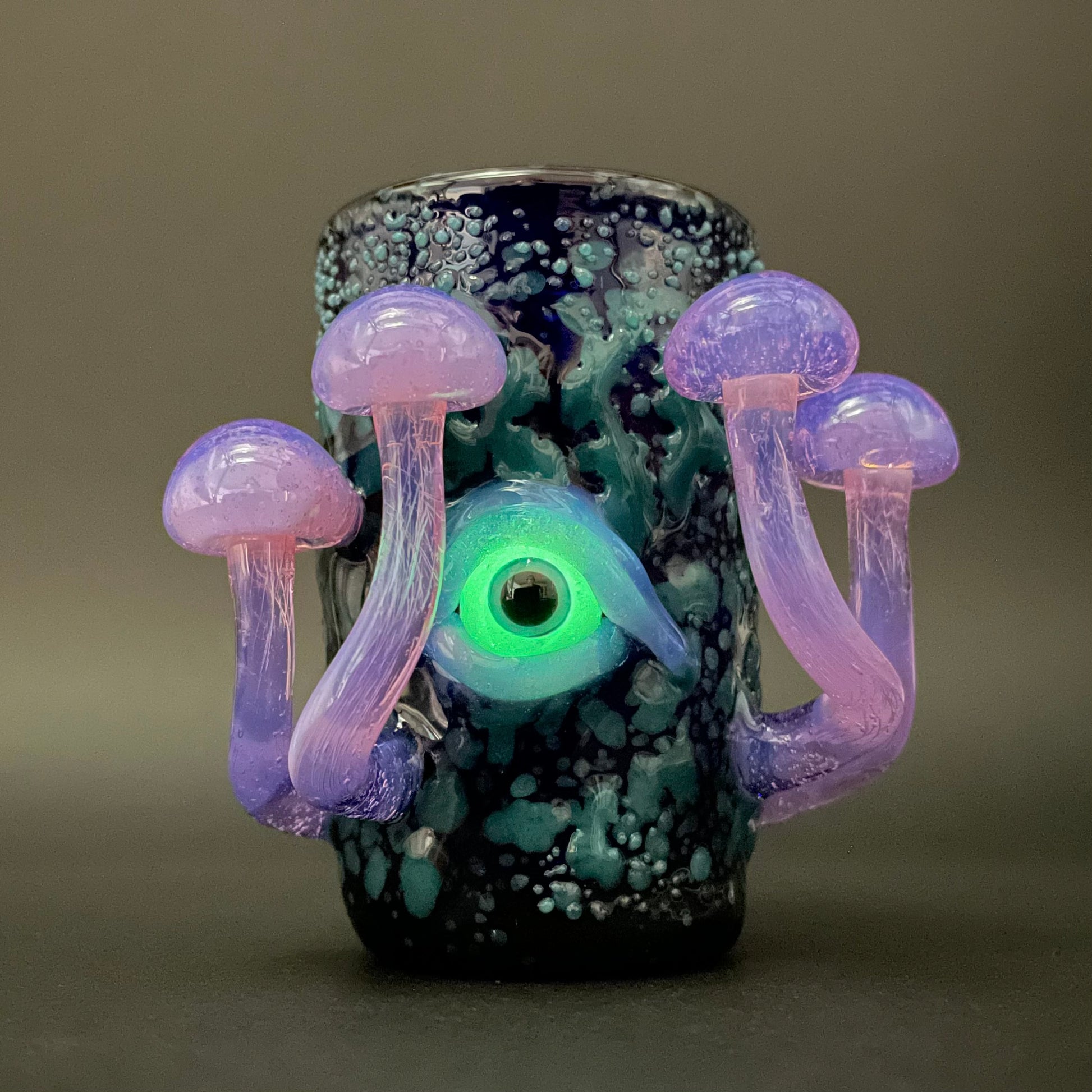 Hand-blown Pink Slime Mushroom Shot Glass - Leviathan Glass original