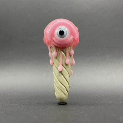 Hand-blown glass Eye scream cone pendant by Leviathan Glass
