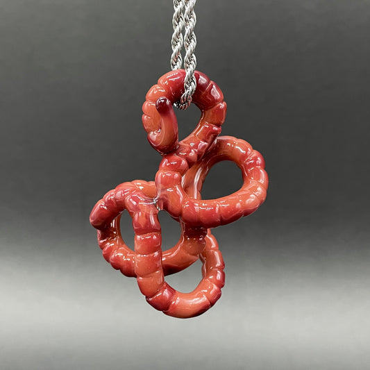 glass earthworm pendant